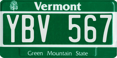 VT license plate YBV567