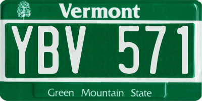 VT license plate YBV571