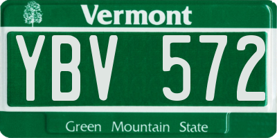 VT license plate YBV572