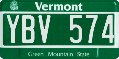 VT license plate YBV574