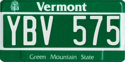 VT license plate YBV575