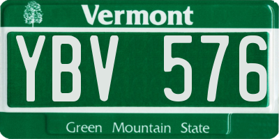 VT license plate YBV576