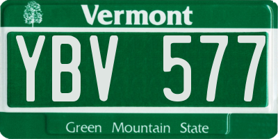 VT license plate YBV577