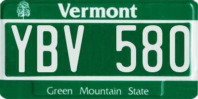 VT license plate YBV580