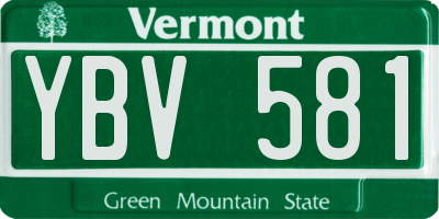 VT license plate YBV581