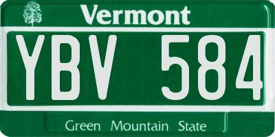 VT license plate YBV584