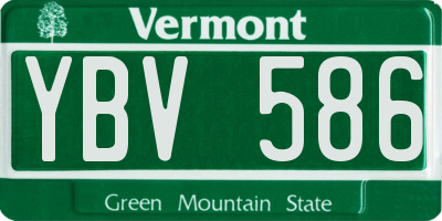 VT license plate YBV586