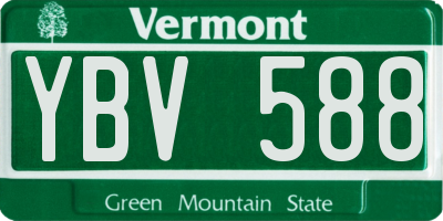 VT license plate YBV588