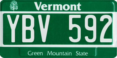 VT license plate YBV592