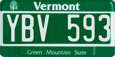 VT license plate YBV593