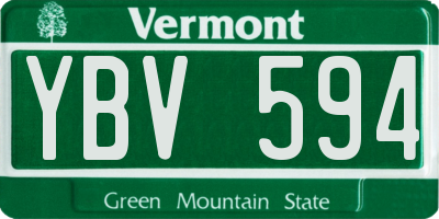 VT license plate YBV594