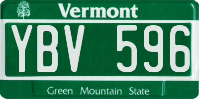 VT license plate YBV596