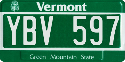 VT license plate YBV597