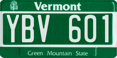 VT license plate YBV601