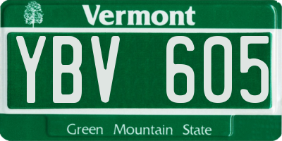 VT license plate YBV605