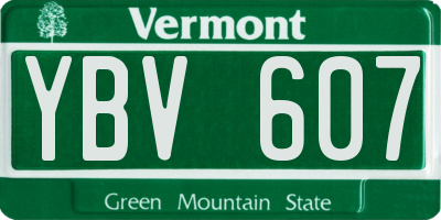 VT license plate YBV607