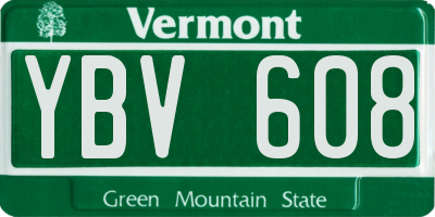 VT license plate YBV608