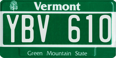 VT license plate YBV610