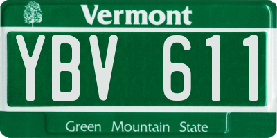 VT license plate YBV611