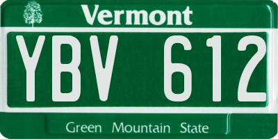 VT license plate YBV612