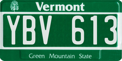 VT license plate YBV613