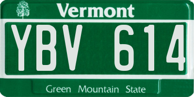 VT license plate YBV614
