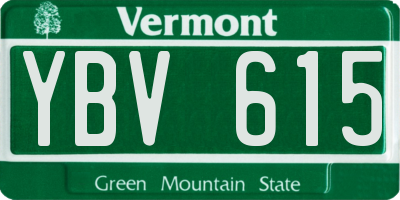 VT license plate YBV615