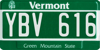 VT license plate YBV616