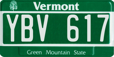 VT license plate YBV617
