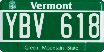 VT license plate YBV618