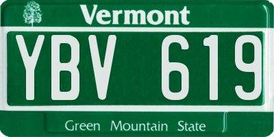 VT license plate YBV619