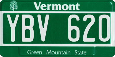 VT license plate YBV620