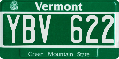 VT license plate YBV622