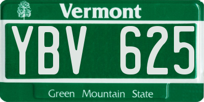 VT license plate YBV625