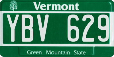 VT license plate YBV629
