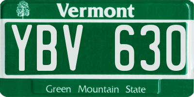 VT license plate YBV630