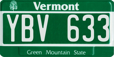 VT license plate YBV633