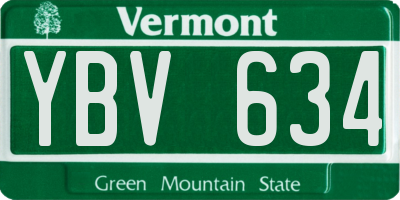 VT license plate YBV634