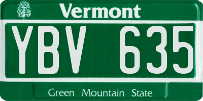VT license plate YBV635