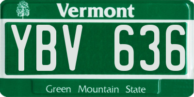 VT license plate YBV636