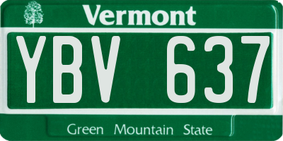 VT license plate YBV637