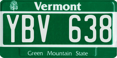 VT license plate YBV638