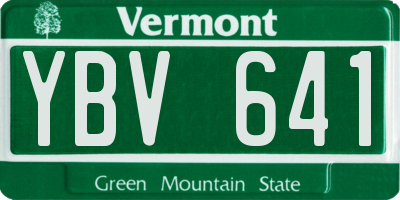 VT license plate YBV641