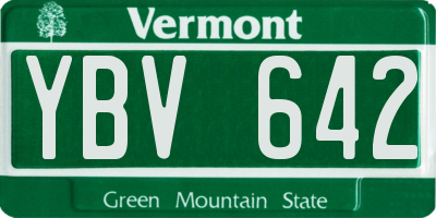 VT license plate YBV642