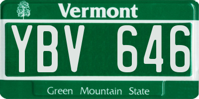VT license plate YBV646