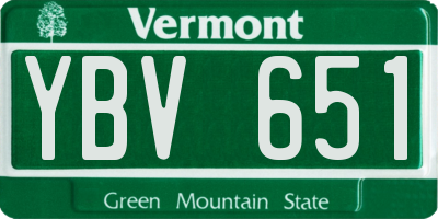 VT license plate YBV651