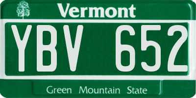VT license plate YBV652