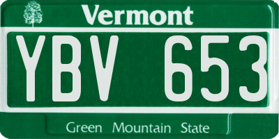 VT license plate YBV653