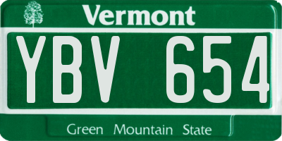 VT license plate YBV654