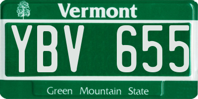 VT license plate YBV655